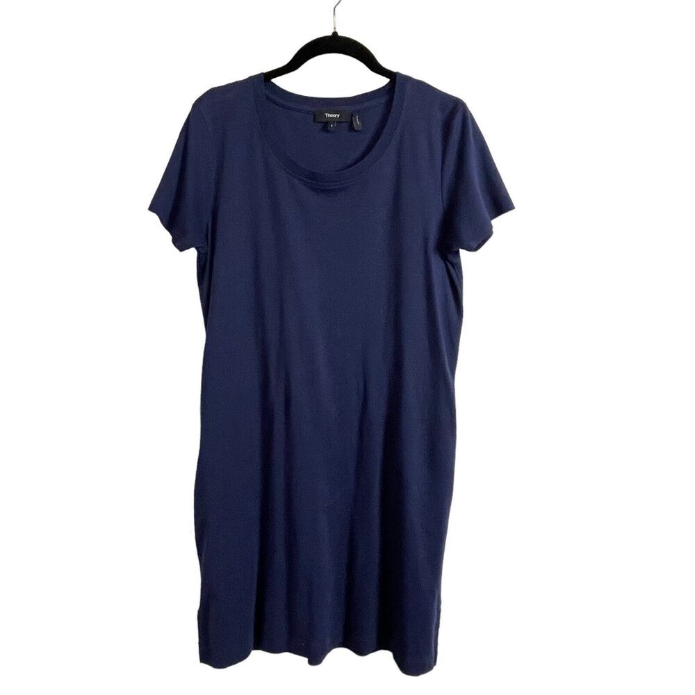 Theory Zissia Classic Tee Shirt Dress‎ Size S Short Sleeve Minimalist Pockets